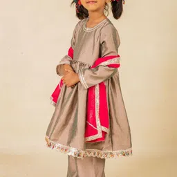 Jilmil Girls Embroidered Empire Kurta with Palazzos image 2
