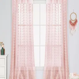 HOUSE OF QUIRK Peach-Coloured Set of 2 Sheer Long Door Curtain-picture-41