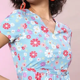 Tokyo Talkies Floral Printed Wrap Mini Dress image 2
