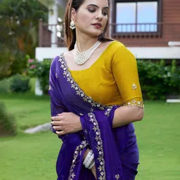 K 5 Fashion Ethnic Motifs Embellished Beads and Stones Jimmy Choo Saree-picture-12