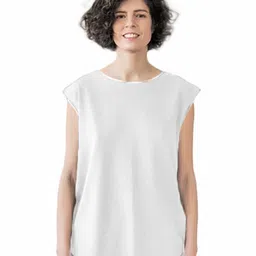 NOTWILD Women Solid Round Neck Cotton T-shirt-image-54