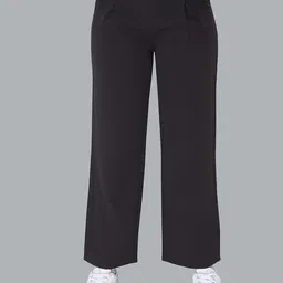 DIVISIVE Women Relaxed Straight Fit Easy Wash Pleated Trousers-image-22
