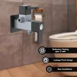 RN Superior PTMT Grey & Black 2 Way Angle Cock with Flange, RNVIR09B15 image 2