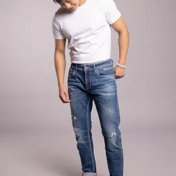 Rookies Men 1 Low-Rise Highly Distressed Light Fade Stretchable Jeans image 5