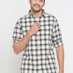 SNX Men Checked Spread Collar Pure Cotton Casual Shirt-picture-33