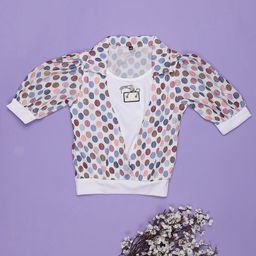 V-Mart Girls Polka Dots Printed Round Neck Cotton Top-picture-25