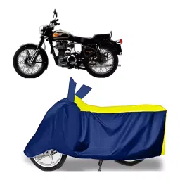 Auto Pearl Two Wheeler Cover for Royal Enfield Bullet 350 Twinspark - Yellow, Blue-picture-19