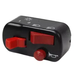 Uno Minda HANDLE BAR Switch - 12V Black - W/O Engine Kill - Black Cover, RED Buttons for Bajaj CHETAK - 4S/Classical (SW-0744F)-picture-46