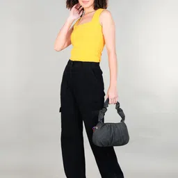 The Roadster Lifestyle Co. Yellow Shoulder Straps Fitted Top-picture-35