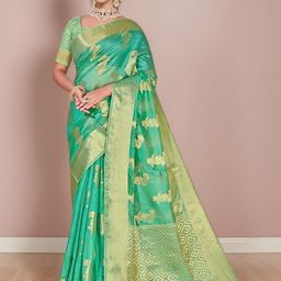 anouk rustic Anouk Woven Design Zari Organza Saree-picture-7