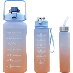 House of Quirk 3 Water Bottle with Straw - Blue Orange-picture-34