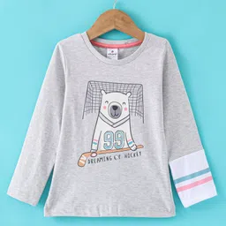 Ollypop Sinker Full Sleeves Top Bear Printed - Melange-picture-12