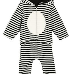 MINI KLUB Cotton Blend Full Sleeves Striped Coordinate Set - Black & White-picture-7