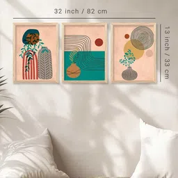 WALLLANE 3 Piece Framed Abstract Theme Home Decor Wall Art image 5