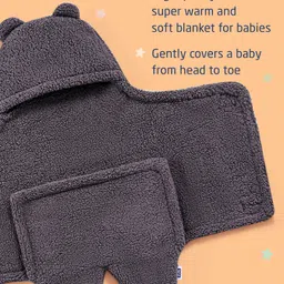 ZOE Solid Color Hooded Supersoft Wearable Blanket - Grey image 3