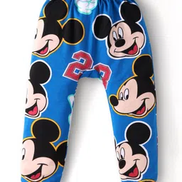 Babyhug Disney Interlock Knit Diaper Leggings with The Mickey Mouse Graphics Pack of 3- Yellow Red & Blue image 2