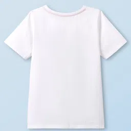 HoneyHap Disney Single Jersey Knit Half Sleeves Shorts Night Suit With Minnie Mouse Graphics - White & Red image 3