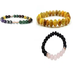 Divine souvenirs Unisex Set Of 3 Artificial Beaded Elasticated Bracelet-picture-41