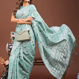 all about you Woven Design Zari Saree image 4