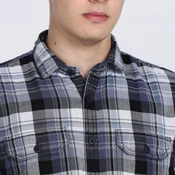 COOL COLORS Men Slim Fit Tartan Checks Checked Casual Shirt image 2