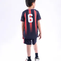 Pine Active Half Sleeves Tee with Shorts France Football Set - Red & Navy Blue image 5