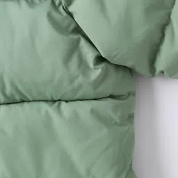 Kookie Kids Full Raglan Sleeves Hooded Padded Jacket - Light Green image 5