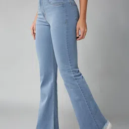 DOLCE CRUDO Women Bootcut High-Rise Stretchable Jeans image 4