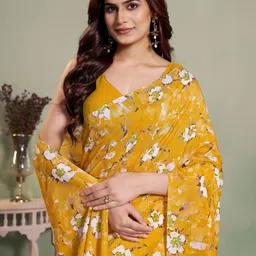 Garden Vareli Women Floral Printed Saree image 4