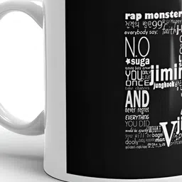 Mr UVD White & Black BTS Typography Printed Ceramic Glossy Mug-picture-40