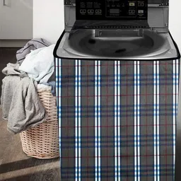The Furnishing Tree Washing Machine Cover Check Black Compatible for LG 7 KG Fully-Automatic Top Lo image 3