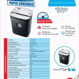 Kores Easy Cut 872 Cross Cut Paper Shredder 16 Sheets with 29 Ltrs Bin Capacity image 4