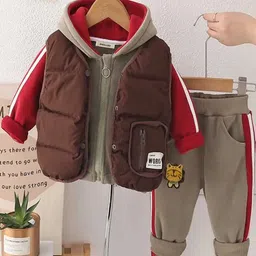 INCLUD Boys Hooded Zipper Jacket With Puffer Vest & Jogger-image-51