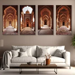 nestroots Canvas 4 Piece Wall Rectangle Paintings Wall Art -50 x 24 In-image-9