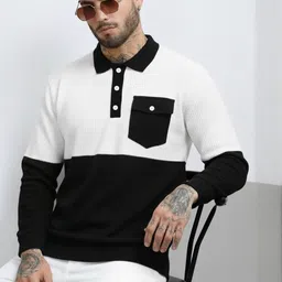 Try This Colourblocked New Basics Polo Collar T-shirt-image-53