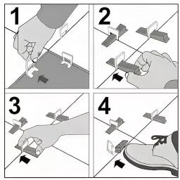 FLAMINGO ENTERPRISE Tile Leveler Kit 50 Pcs Wedge & 100 Clip Spacer 3 mm Durable Plastic Red & White 20 cm Length, FM-273 image 4