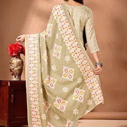 KALINI Ethnic Motifs Embroidered Kurta With Trousers & Dupatta image 5