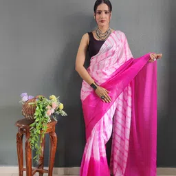 V3 FASHION STUDIO Dyed Satin Ready to Wear Saree-picture-21