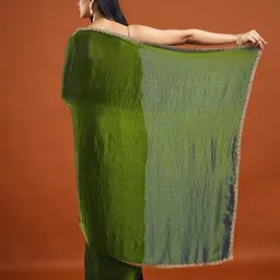 LOROFY Beads and Stones Embroidered Border Pure Silk Bomkai Silk Saree image 2