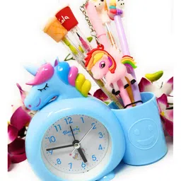 Sanjary Unicorn Alarm Clock with Pen Holder for Kids, Bedroom Unicorn Alarm Clock, Non-Ticking Watch for Girls color design may vary-picture-10