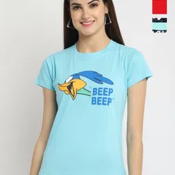 Dreambe Women Pack of 3 Looney Tunes Typography Printed Round Neck Cotton T-shirts-picture-21