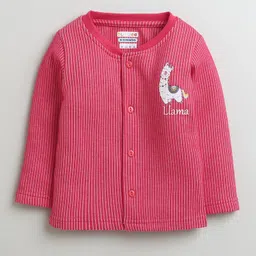 BUMZEE Full Sleeves Llama Printed Coordinating Tee & Joggers Set - Dark Pink image 3