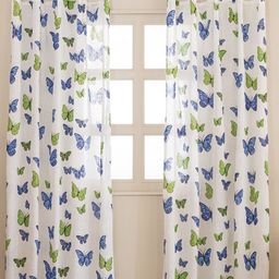 HOMEMONDE White & Green 2 Pieces Printed Cotton Sheer Door Curtains-image-74