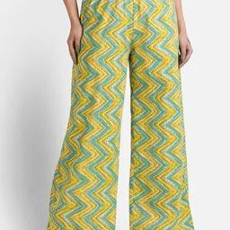 Crazy Needle Women Printed Handloom Palazzos-picture-17