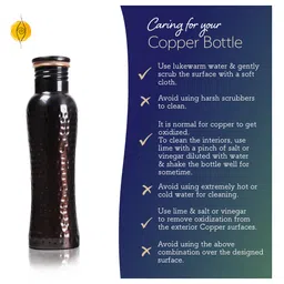 Sarveda Curved Vintage Hammered Water Bottle - 1000 ml image 3