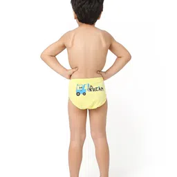Plan B Cotton Pack Of 3 Vehicle  Printed Briefs - Pool Blue Lemon Yellow & Grey image 4