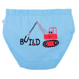 Plan B Cotton Pack Of 3 Vehicle  Printed Briefs - Pool Blue Lemon Yellow & Grey image 5