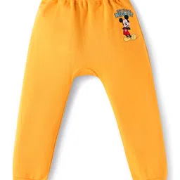 Babyhug Disney Interlock Knit Diaper Leggings with The Mickey Mouse Graphics Pack of 3- Yellow Red & Blue image 5