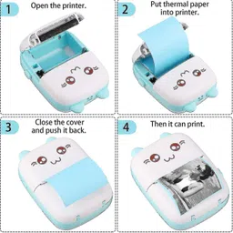 SOHIT Gallery Mini Bluetooth Thermal Printer, Portable Label Printer Inkfree Printer Thermal Receipt Printer-picture-36