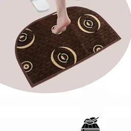 Kuber Industries Brown & Cream-Colored 2 Pieces Printed Cotton Anti-Slip Doormats image 5
