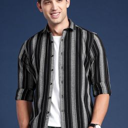 Mast & Harbour Men Standard Striped Casual Shirt-picture-35
